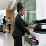 Modern office printer hire setup in a Nairobi business workspace